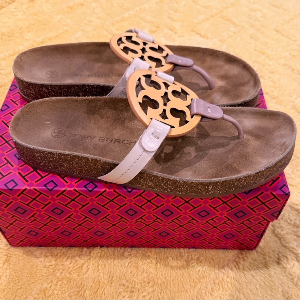 Tory Burch Women's Miller Cloud Tan Sandals - Picture 3 of 9